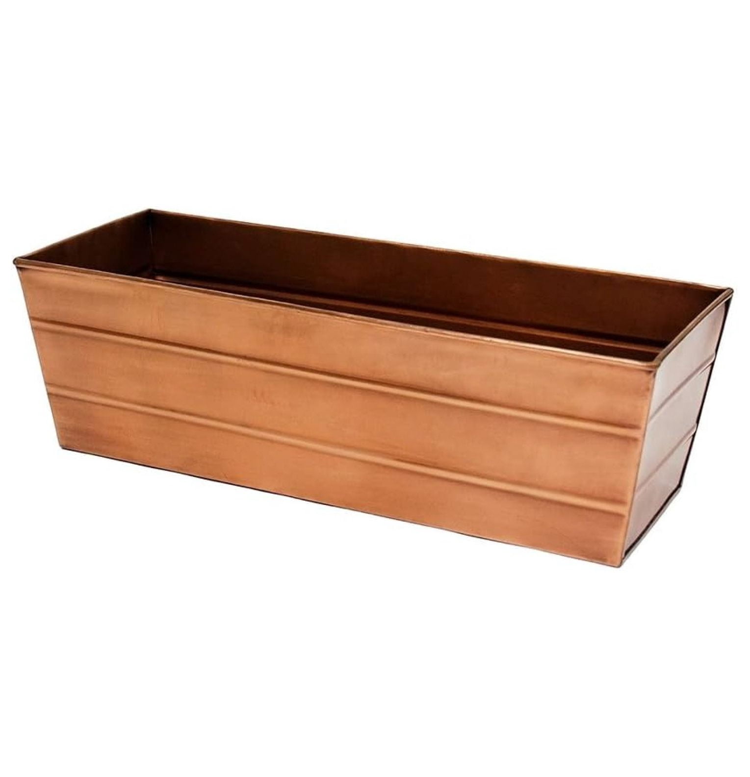 C-20C Copper Plated Flower Box, Medium Window Flowerbox Planter ...