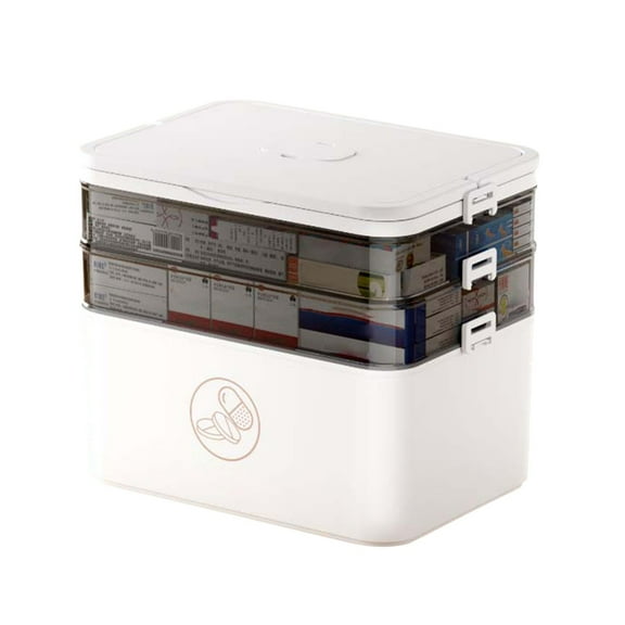 C 3-Layer First Aid Kit Storage Box, Large Capacity For Family Medical Supplies, Portable & Organized For Emergency Use