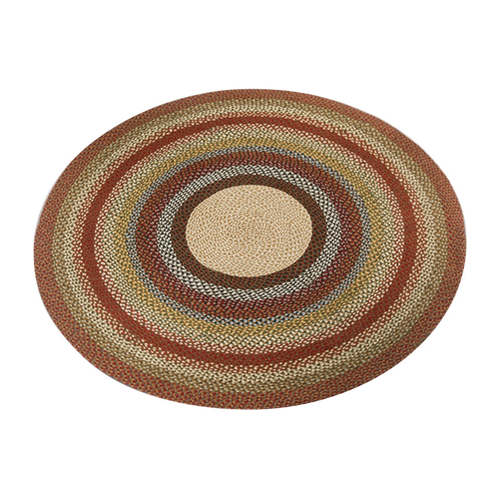 Round Gingerbread Rug Earth Rugs Round Braided Rug, Honey Vanilla Ginger, Jute Fiber, 5.75' x ...