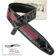 thumbnail image 1 of C-34 Handmade Red and Black Premium Signature Grain Leather Padded Strap 3 1/4" Wide For Acoustic, Electric, And Bass Guitars$$Music, 1 of 8