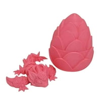 C 3D Printed Rose Dragon Egg Articulated Crystal Decor With Plastic Material, Detailed Design For Home Office Desk And Collectible Display, 6X4X4In 0.5Lb
