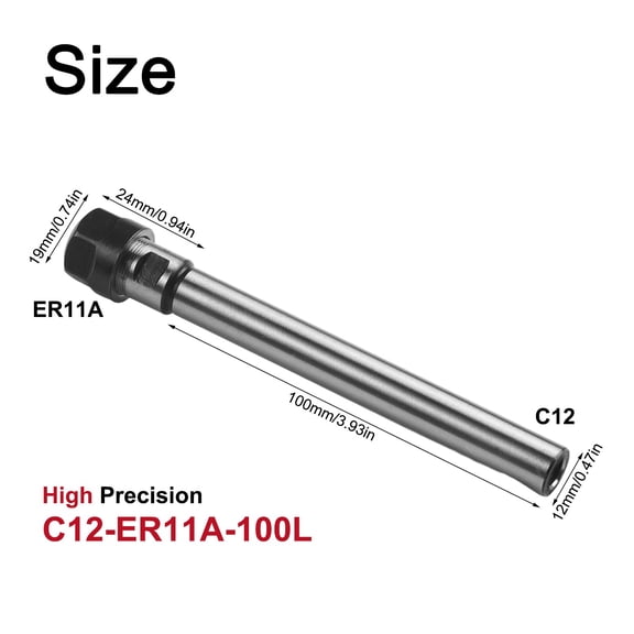 C-8-10-12-16-20-25-mm ER-8-11-16-20-A Straight Shank Extension Collet Chuck