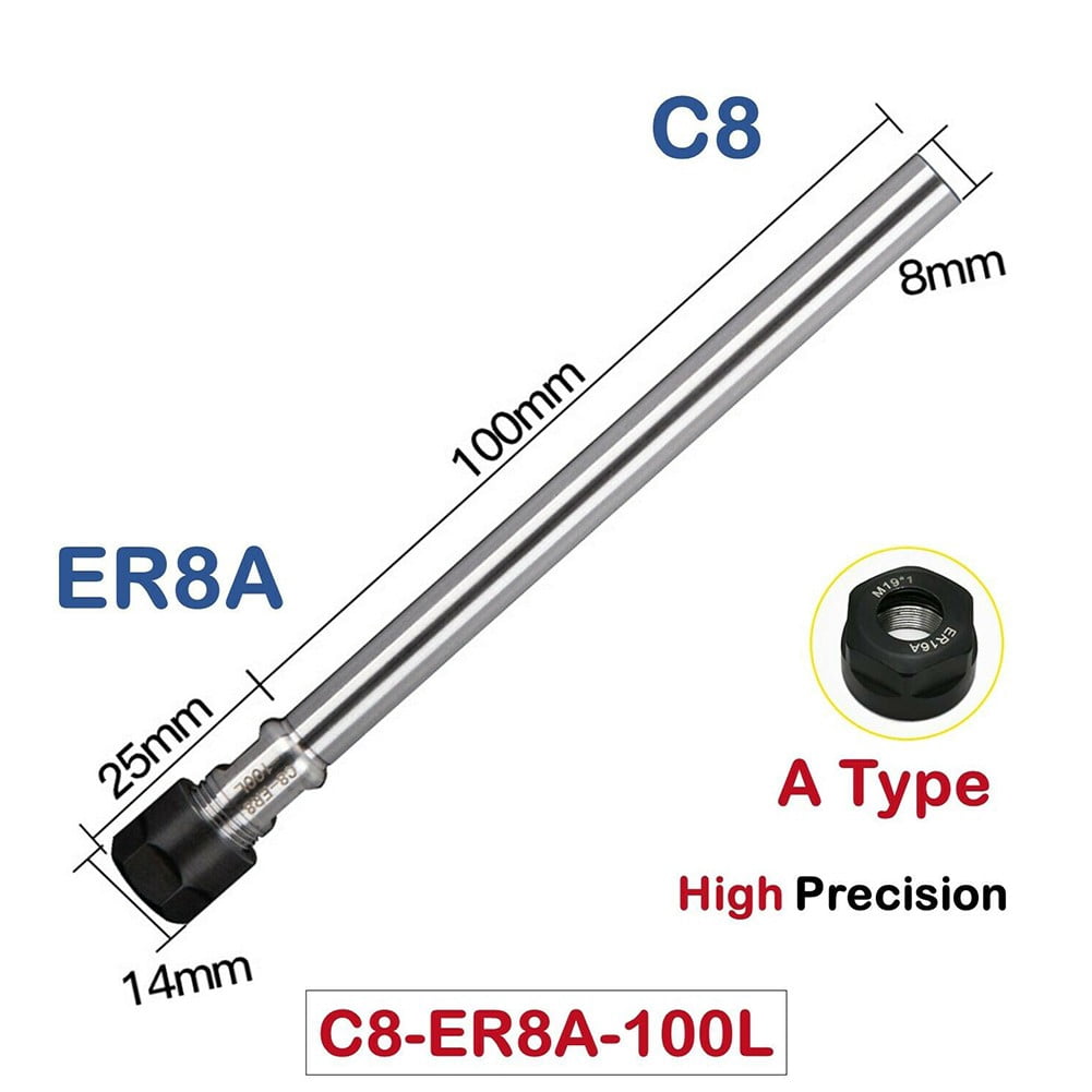 C-8-10-12-16-20-25-mm ER-8-11-16-20-A Straight Shank Extension Mini ...