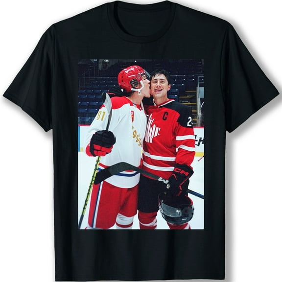 C 81 Ilya Rozanov Vintage Essential Graphic T-Shirt with Hockey Players Embrace Design
