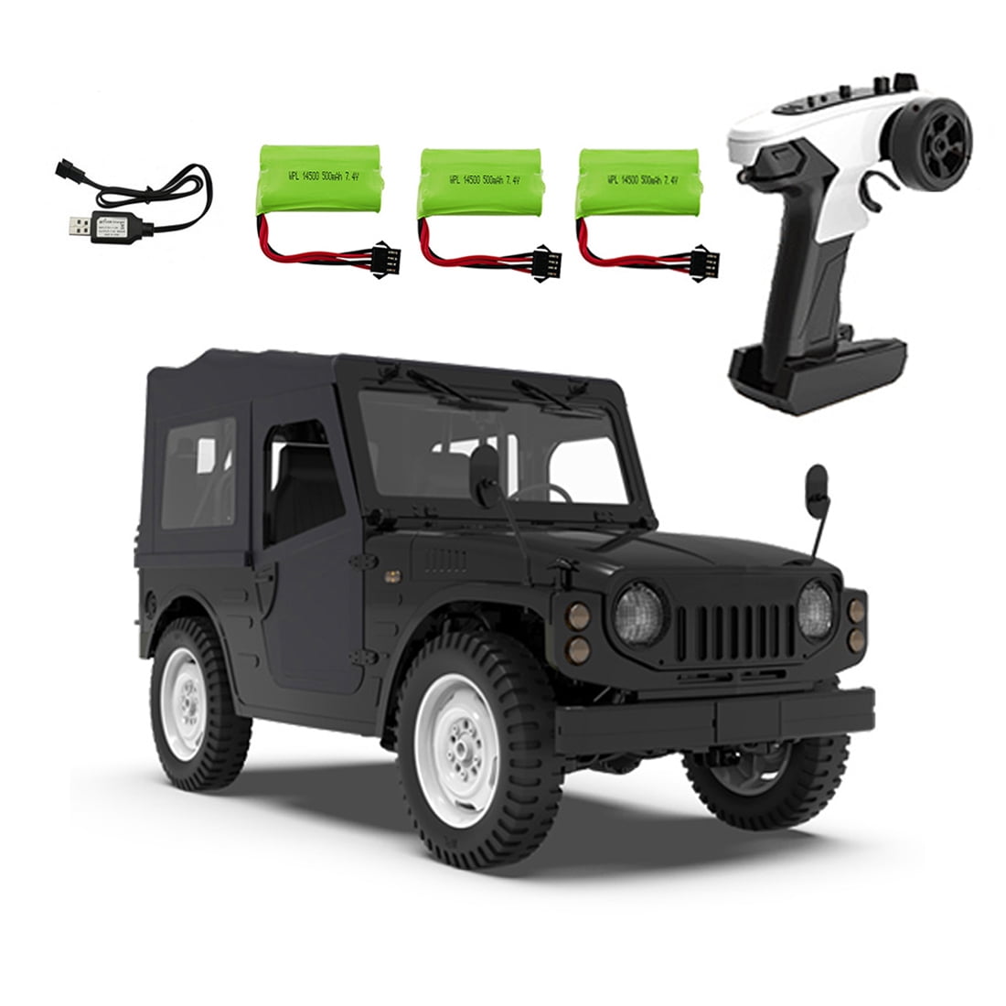 C-84 1:10 Scale RC Rock Crawler, 2.4G 4WD Full Proportional Off-Road RC Climbing Car with Magnetic Doors, Detachable Roof, LED Headlights, Metal Girder Chassis & Tool Kit for Adults - RTR