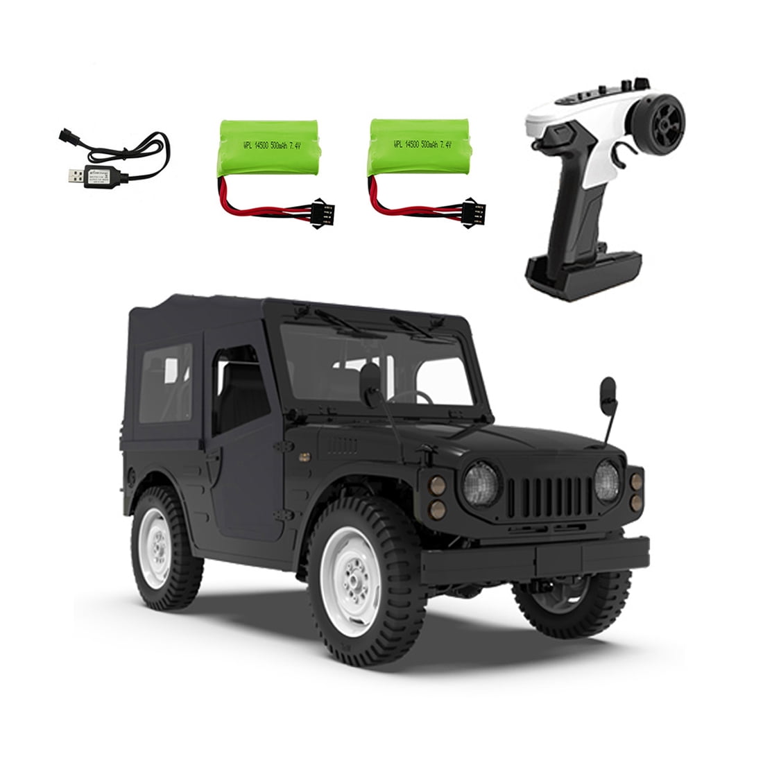 C-84 1:10 Scale RC Rock Crawler, 2.4G 4WD Full Proportional Off-Road RC Climbing Car with Magnetic Doors, Detachable Roof, LED Headlights, Metal Girder Chassis & Tool Kit for Adults - RTR