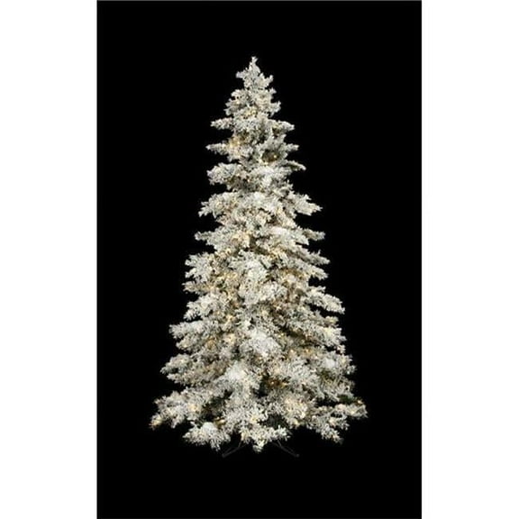 C-91044-2 7.5 ft. Heavy Flocked Tree with LED Light, Green & Flock