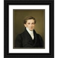 thumbnail image 1 of C.A. Jensen 12x14 Black Ornate Wood Framed Double Matted Museum Art Print Titled: Portrait of Johannes Sogotker Hosleberg (1826), 1 of 5