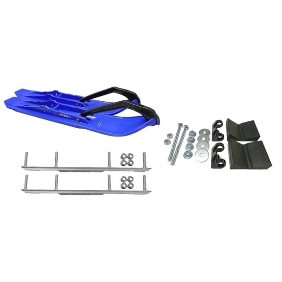 C&A Pro Blue XCS Snowmobile Skis w/ 6" Shaper Bars Complete Kit Ski-Doo 2016 & Newer w/ T.S. Adjustable Ski