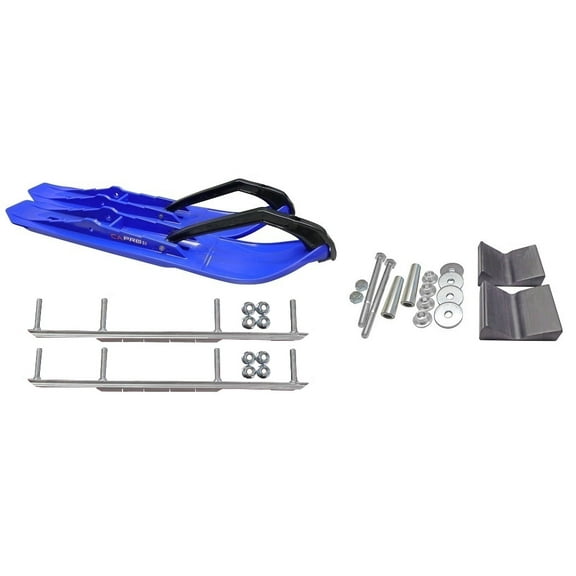 C&A Pro Blue XCS Snowmobile Skis w/ 7.5" Shaper Bars Complete Kit Arctic Cat 2016+ Procross & Proclimb M Series