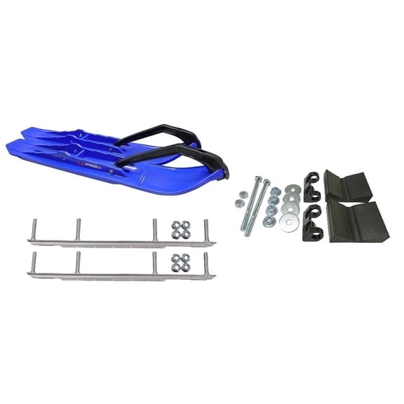 C&A Pro Blue XCS Snowmobile Skis w/ 9" Shaper Bars Complete Kit Ski-Doo 2016 & Newer w/ T.S. Adjustable Ski