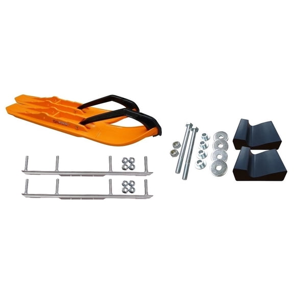 C&A Pro Orange XCS Snowmobile Skis w/ 6" Shaper Bars Complete Kit 2017-2020 Ski-Do Summit 4th Gen Chassis