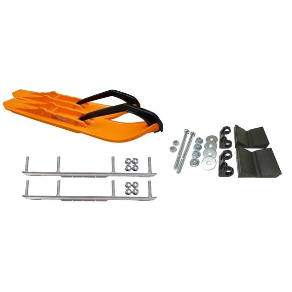 C&A Pro Orange XCS Snowmobile Skis w/ 6" Shaper Bars Complete Kit Ski-Doo 2016 & Newer w/ T.S. Adjustable Ski