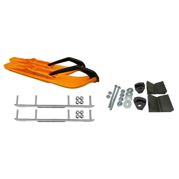 C&A Pro Orange XCS Snowmobile Skis w/ 6" Shaper Bars Complete Kit Ski-Doo T3 Summit