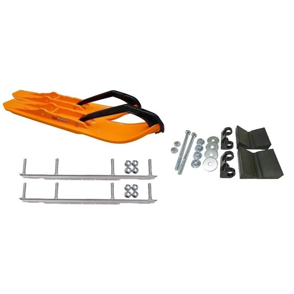 C&A Pro Orange XCS Snowmobile Skis w/ 9" Shaper Bars Complete Kit Ski-Doo 2016 & Newer w/ T.S. Adjustable Ski