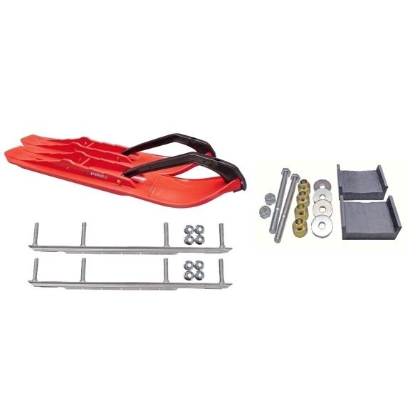 C&A Pro Red XCS Snowmobile Skis w/ 9" Shaper Bars Complete Kit Ski-Doo S-Chassis DSA