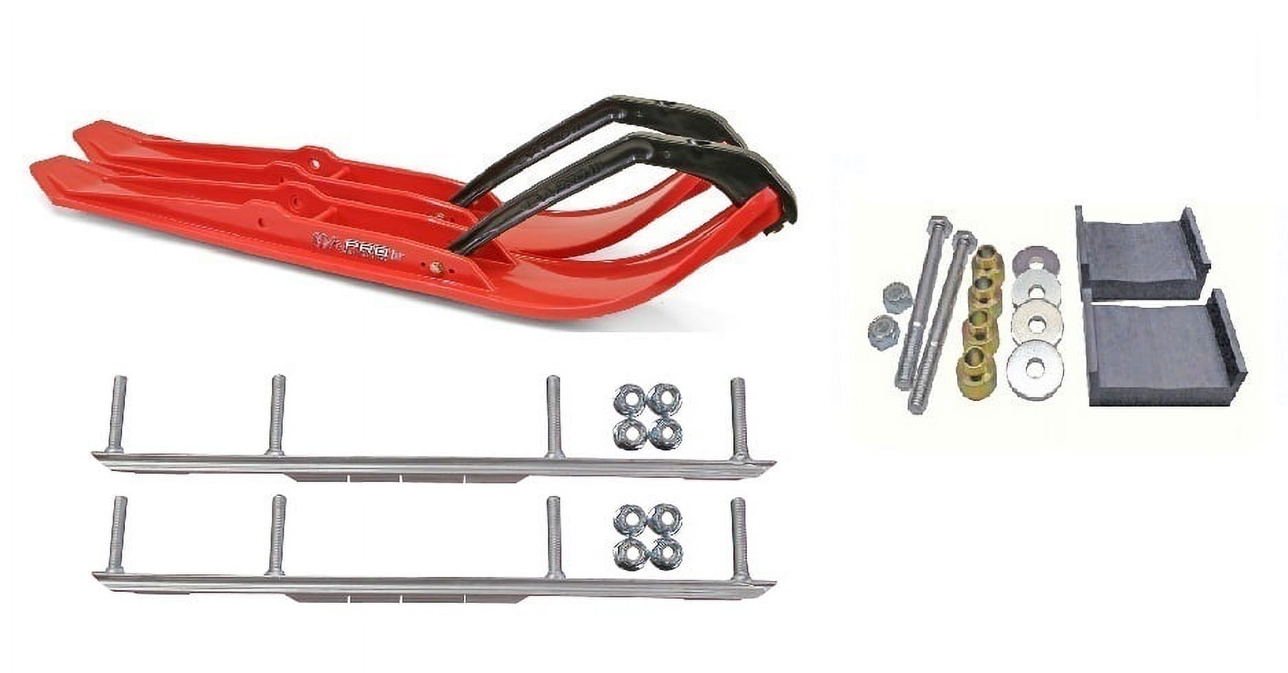 C&A Pro Red XPT Snowmobile Skis w/ 6" Shaper Bars Complete Kit SkiDoo