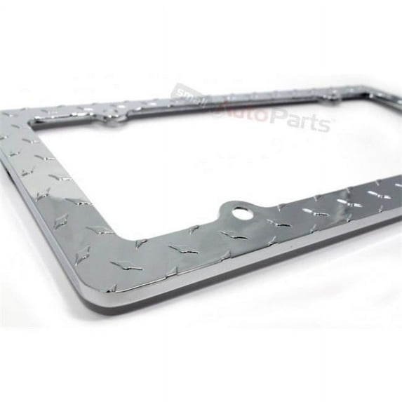 C Accessories License Plate Frame - Chrome Diamond Plate
