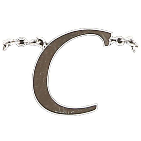 C - Adjustable Rhodium Plated Monogram Ring