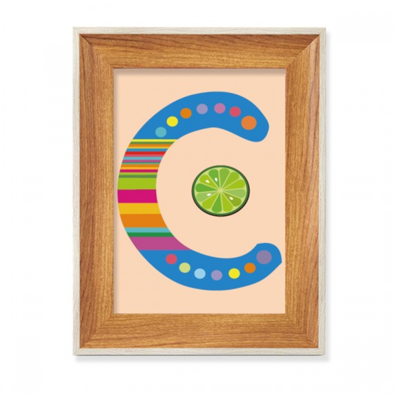 C Alphabet Orange Fruit Cute Pattern Desktop Wooden Photo Frame Display Picture Art Painting Multiple Sets