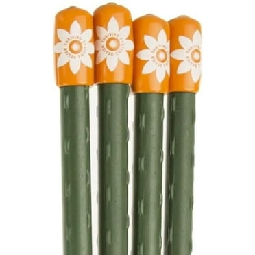 C-Bite Garden Stake Safety Caps | Vinyl Protection Covers for Sharp Tips, 12 Pack (Sweet Tangerine Orange)