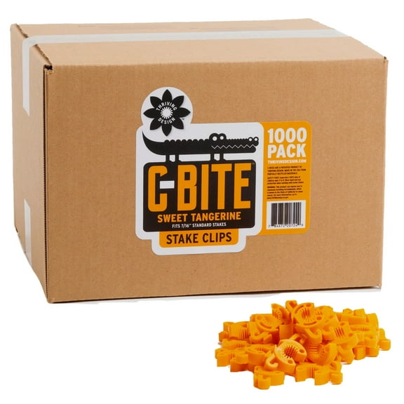 C-BITE Orange Stake Clips for 7/8 Garden Stakes
