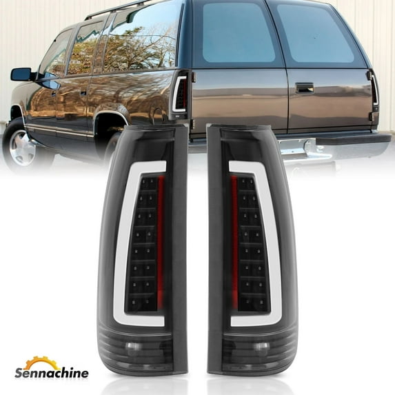 C-Bar LED Black Tail Lights For 88-99 Chevy C10 GMC C/K Silverado Tahoe Sierra
