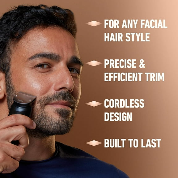 C. Beard Trimmer PRO with 40 beard length settings in precise 0.5mm steps, cordless design & 1 trimmer, 1 brush, 2 combs, 1 charger and 1 T-blade