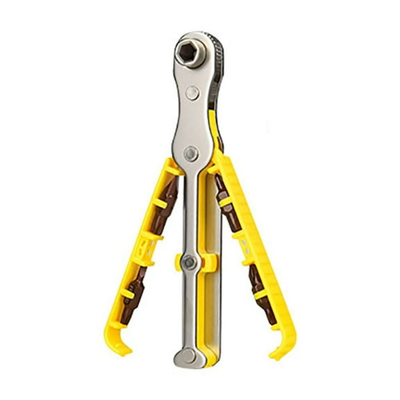 C Bi-Directional Ratchet Screwdriver, Multi-Function Forward Reverse Turn Wrench, Tight Space Tool, Alloy Steel Construction, Diy Home Repair Tool Kit, Model C