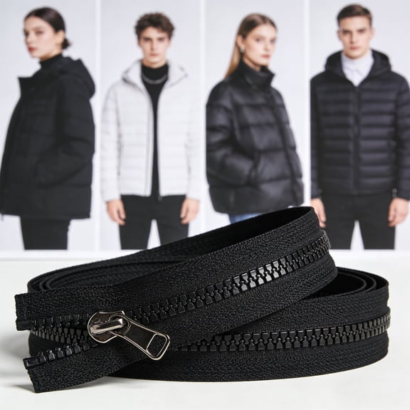 C Black Plastic Universal Zipper 20 30 40 50 60Cm For Clothing Alterations Jacket Coat Sewing Repair