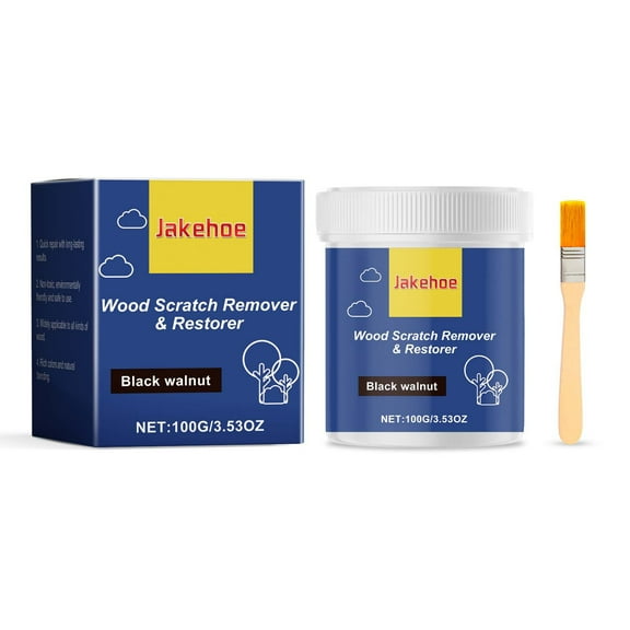 C Black Walnut Wood Scratch Remover Repair Paste Furniture Polish For Wooden Surfaces Scratch Cover With Brush 100G Tube Easy To Use For Home Furniture Maintenance And Diy Wood Repair