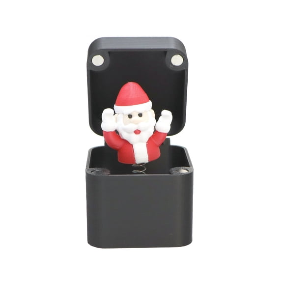 C Black Waving Santa Middle Finger Box For Christmas Plastic Construction With Surprise
