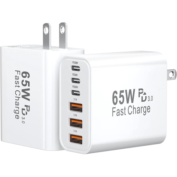 C   Block, 65W GaN 6 Port  C Wall  30W Type C  , 3USB C+3USB A PPS/PD 3.0 Multiport  Cube for  17 16 15 14  ,for Galaxy S25 S24, , 2