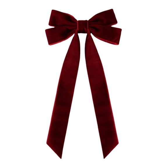 C Burgundy Velvet Bow For Rich Holiday Displays And Accents Adhesive Or Tie Options For Flexibility Classic Design For Timeless Appeal