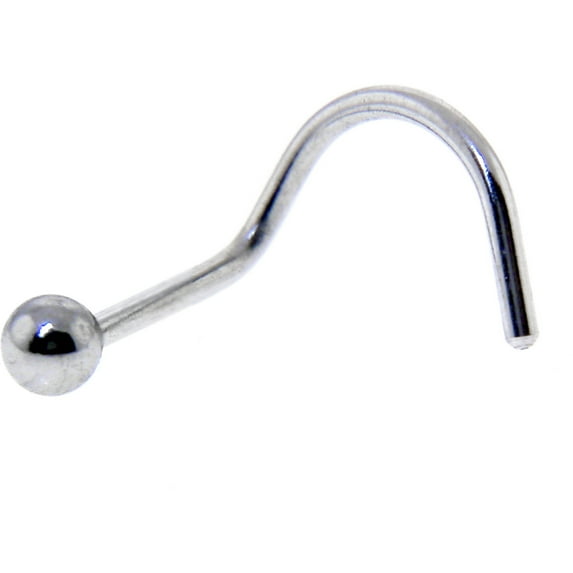 C & C 20G (.8mm) Corkscrew Nose Ring with A Ball Wearable Space : 6.5mm -1/4'' (1 Piece) (1.5mm Ball (0.05'')) (B/6/4)