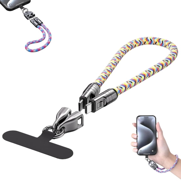 C to C 240W Charging Cable with Wearable Bracelet Design, 240W USB-C Fast Charging Phone Lanyard, 2-in-1 Wearable Charging Cable with 480Mbps Data Transfer for Laptop, Tablet,Phone