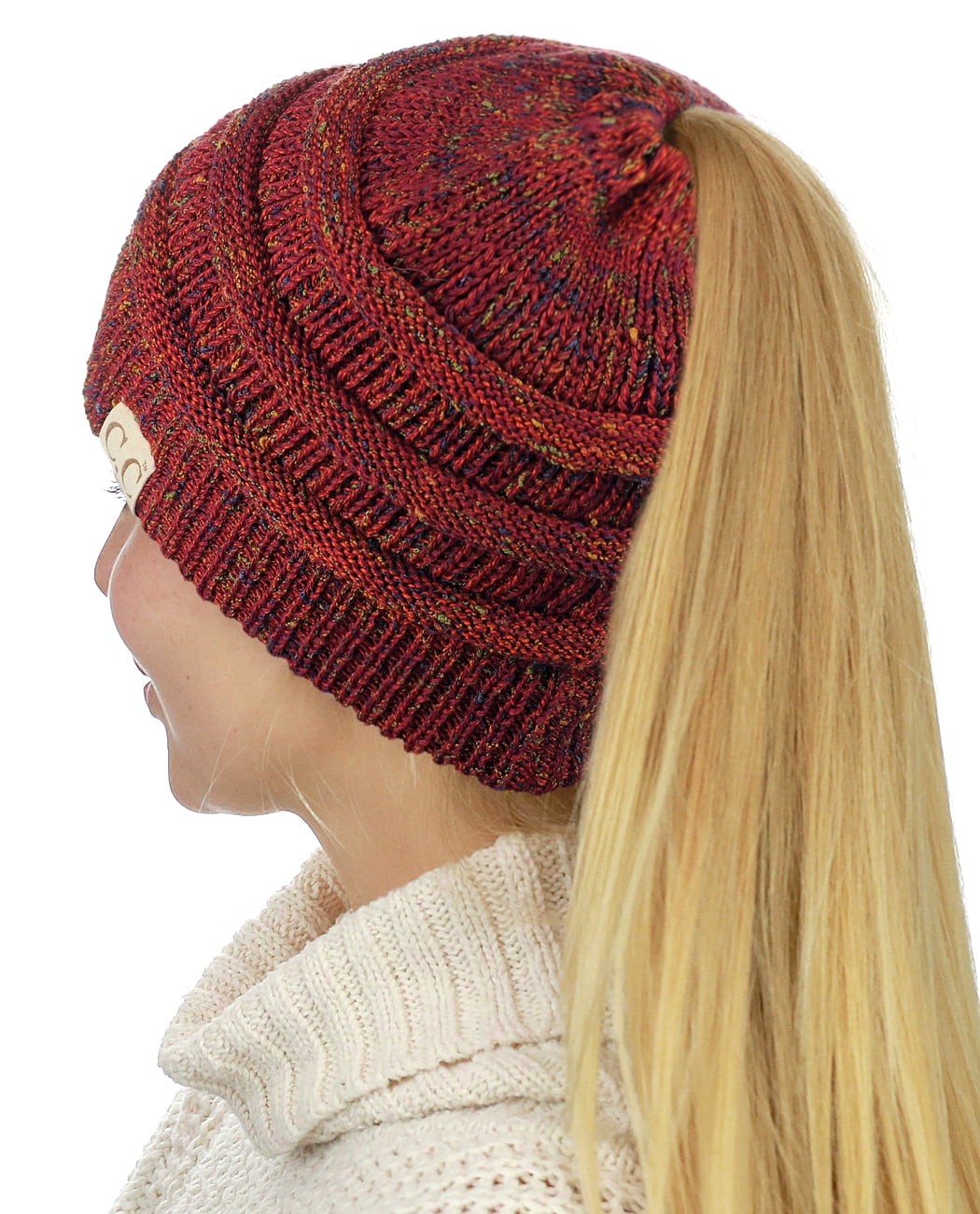 Burgundy Ponytail Beanie Burgundy Ponytail Beanie