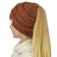 thumbnail image 1 of C.C BeanieTail Cotton Blend All Season Daily Messy High Bun Ponytail Beanie Hat, Confetti Rust, 1 of 3