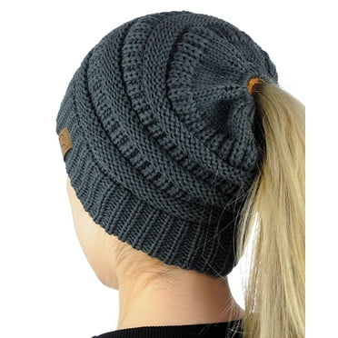 Knit A Trendy Beanie With A Ponytail Opening - Free Pattern