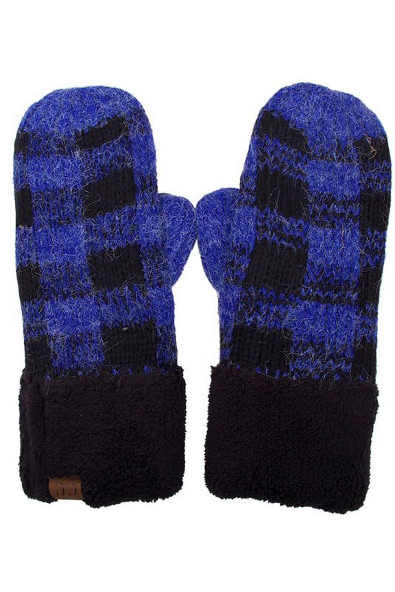 C.C. Buffalo Check Pattern Gloves Mittens Various Colors