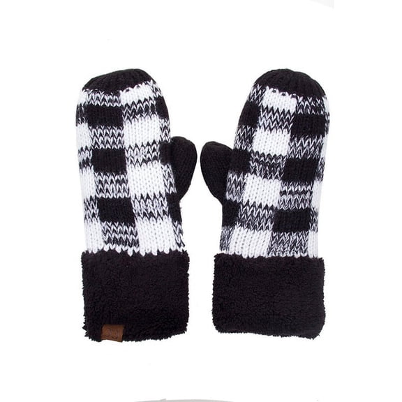 C.C. Buffalo Check Pattern Gloves Mittens Various Colors
