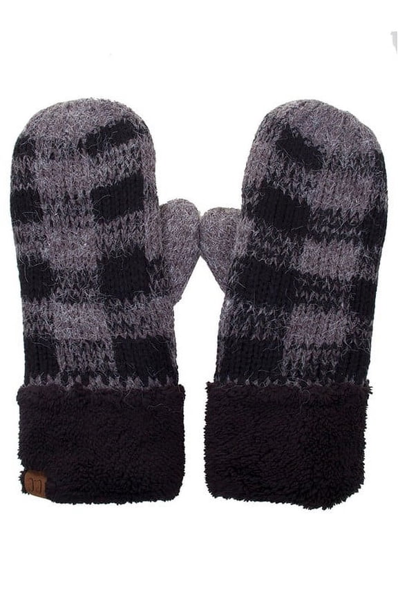 C.C. Buffalo Check Pattern Gloves Mittens Various Colors