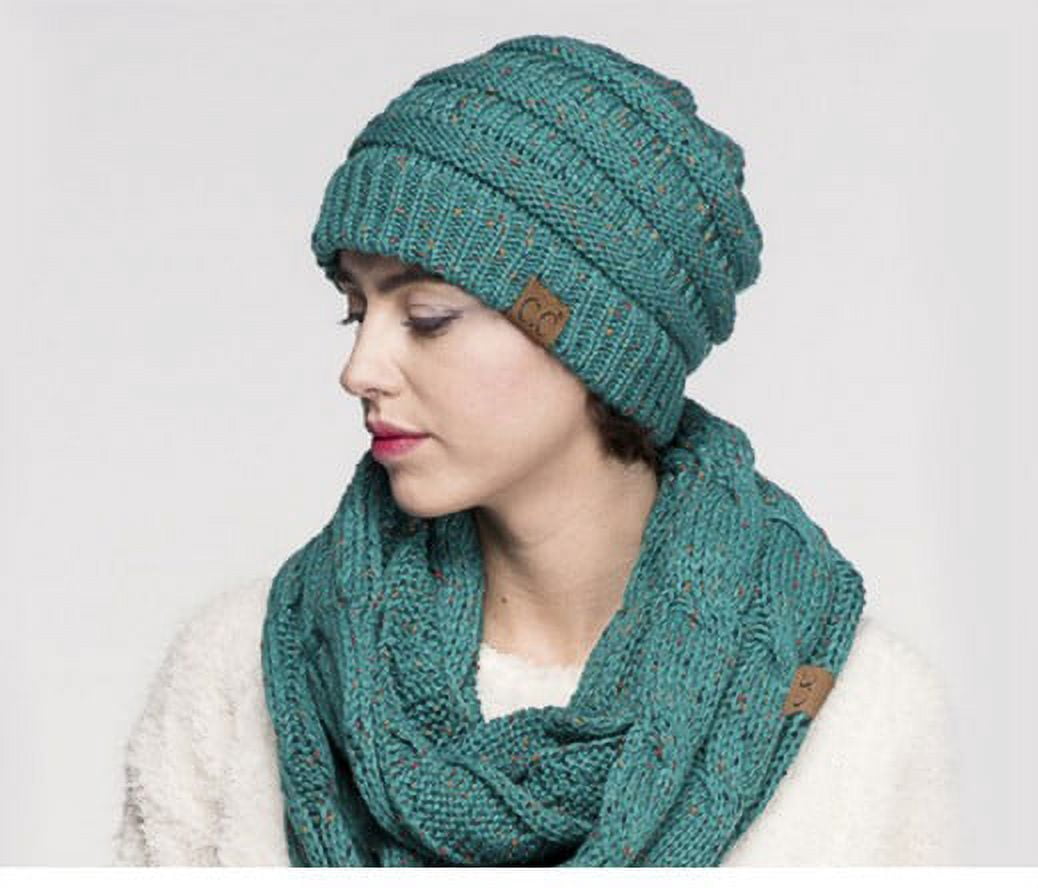C.C Trendy Chunky Cable Knit Beanie - Soft Stretch Mustard Winter Skully Hat, One Size Fits Most - View #6