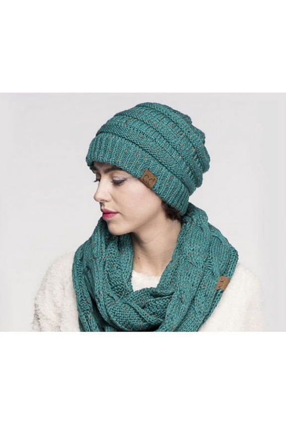 C.C. Cable Knit Confetti Beanie Hat Various Colors