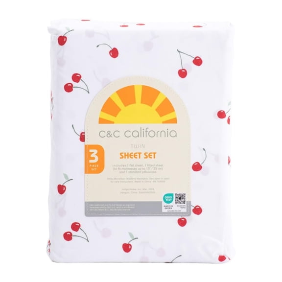 C&C California Sheet Set Cherry Pop, Twin