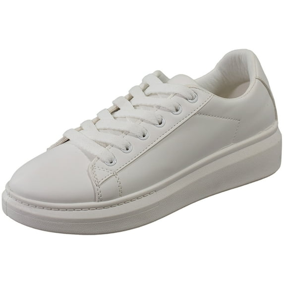 C&C California Women’s Platform Sneakers, Vegan Leather Shoes, White