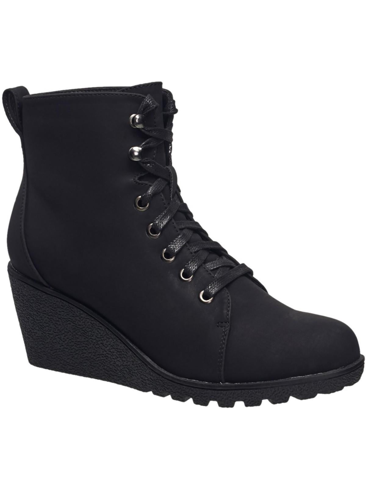 C & C California Womens City Vegan Leather Wedge Ankle Boots