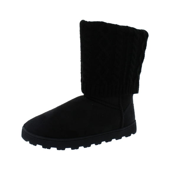 C & C California Womens Cozy Faux Suede Knit Mid-Calf Boots