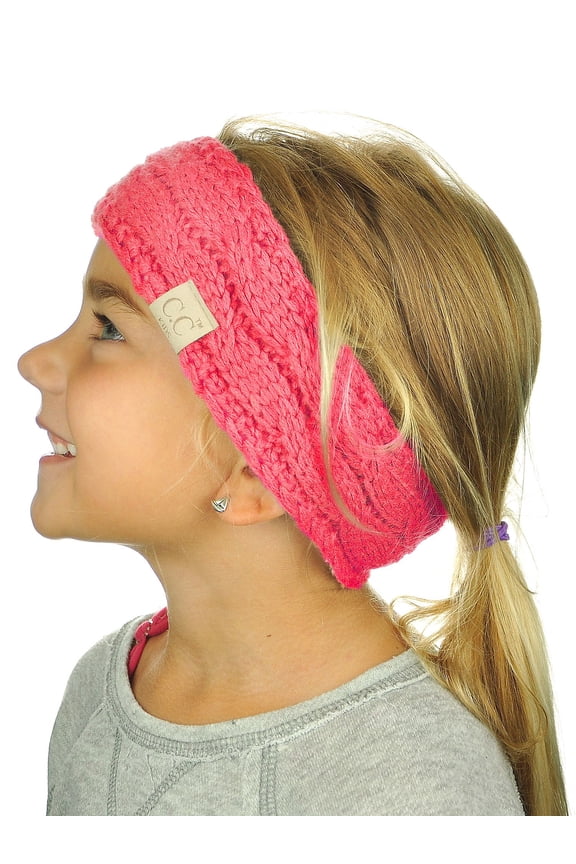 C.C Children's Kids' Winter Warm Cable Knit Fuzzy Lined Ear Warmer Headband