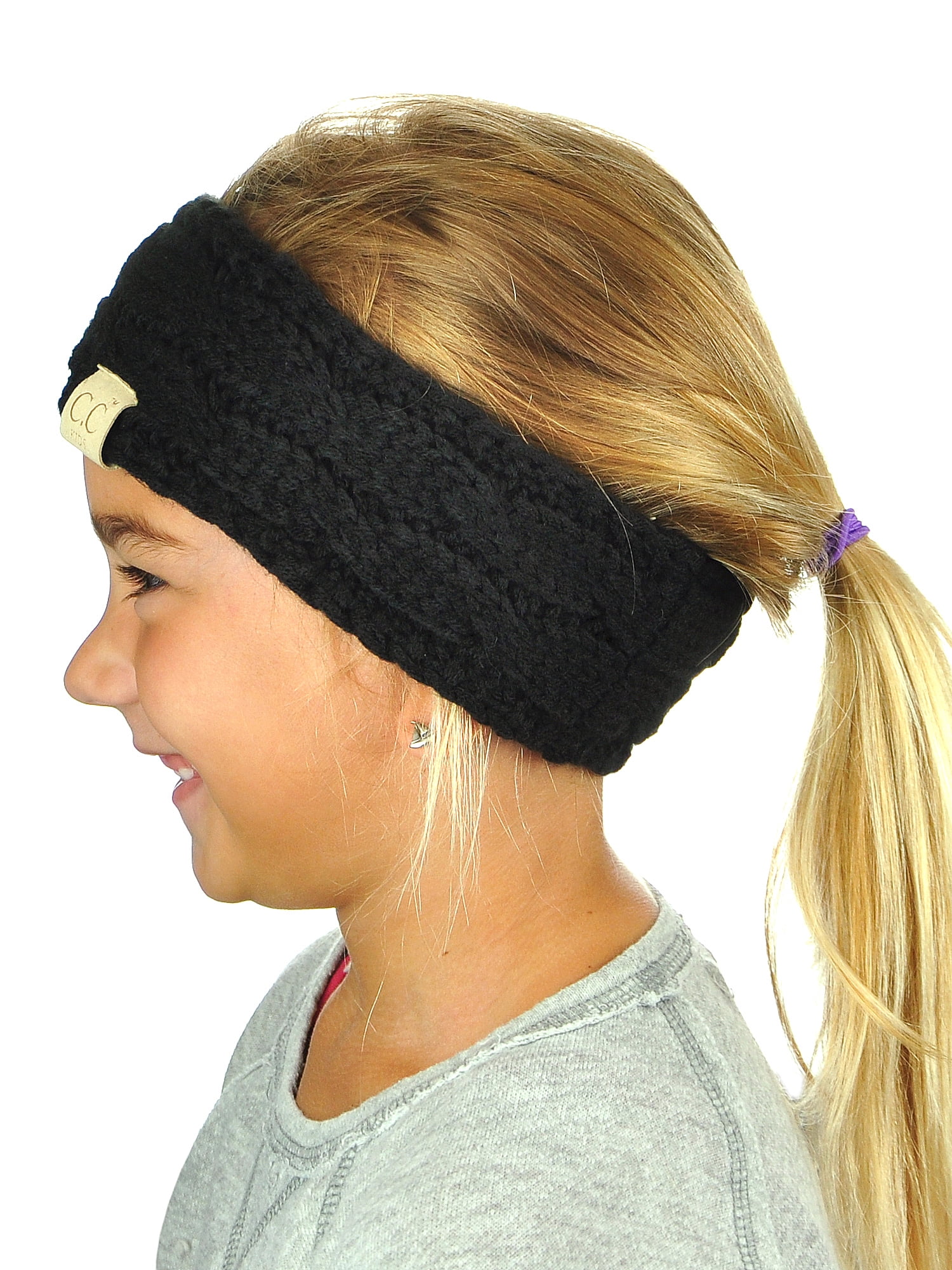 公式【1JINN STUDIO】 Fur Ear-Warmer Hat (3color) C.C Children's Kids' Winter Warm Cable Knit Fuzzy Lined Ear
